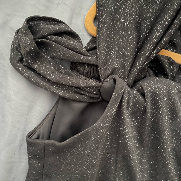 20. Alex Evenings formal gown. Color smoke with sparkles. Cold shoulder, size 16 - Picture 2 of 6